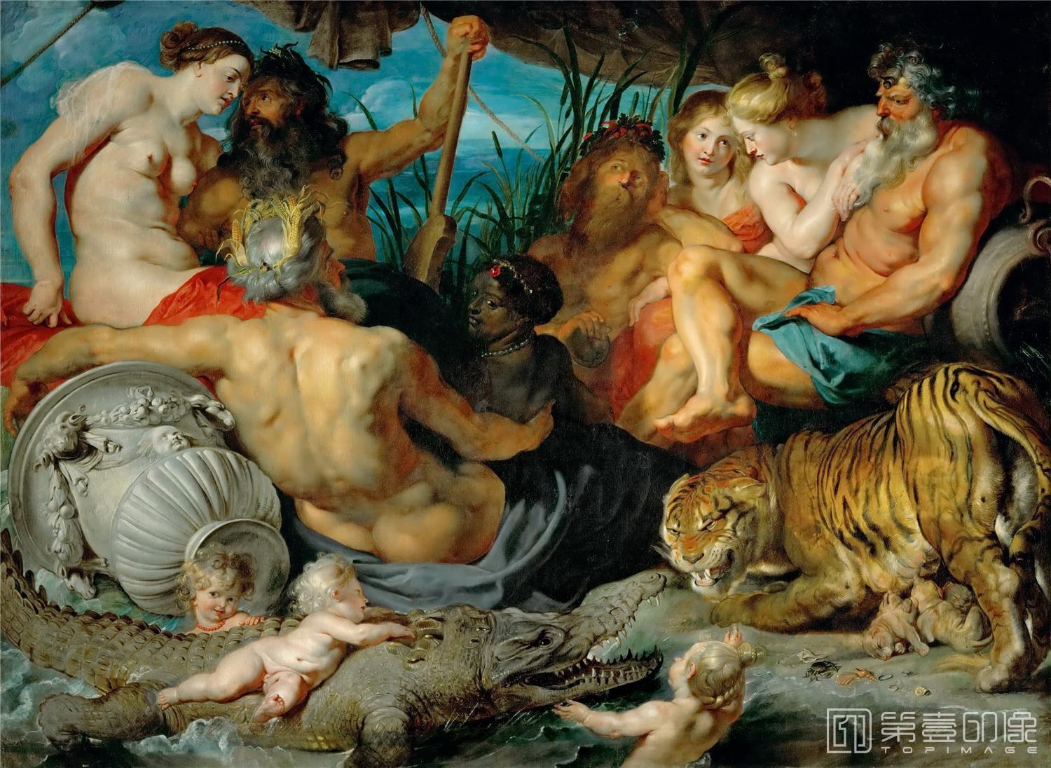 油画-奥地利维也纳艺术史博物馆-Peter Paul Rubens Four Continents-641